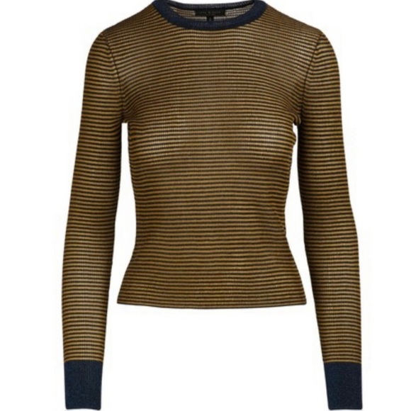 Rag & Bone Raina Striped Long Sleeve Crew Neck Top XS - Picture 2 of 11